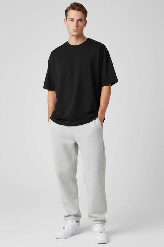 Kısa Kollu Oversize Erkek Tişört Siyah