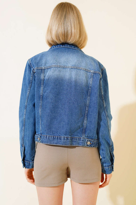 Veste Courte En Jean Bleu