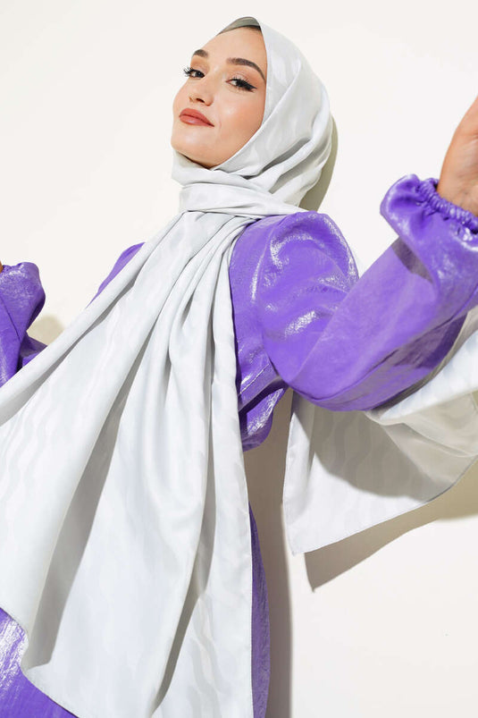 Châle jacquard à motif vif bleu clair