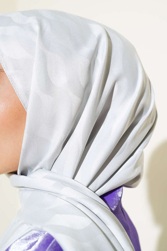 Châle jacquard à motif vif bleu clair