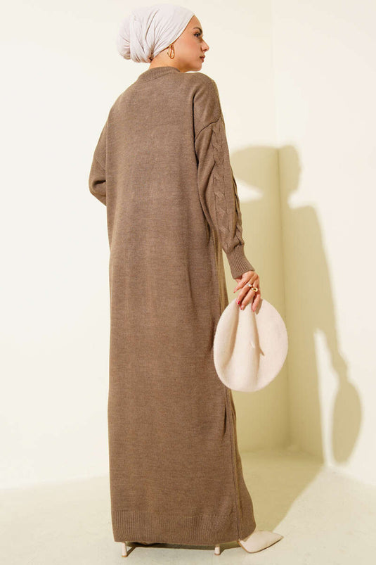 Robe pull en tricot de vison