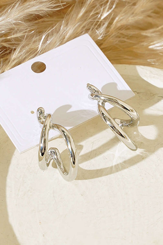 Boucle D'oreille Courbée Argent