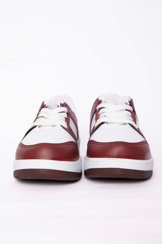 Classic Lace-Up Sneaker Sports Shoe Burgundy