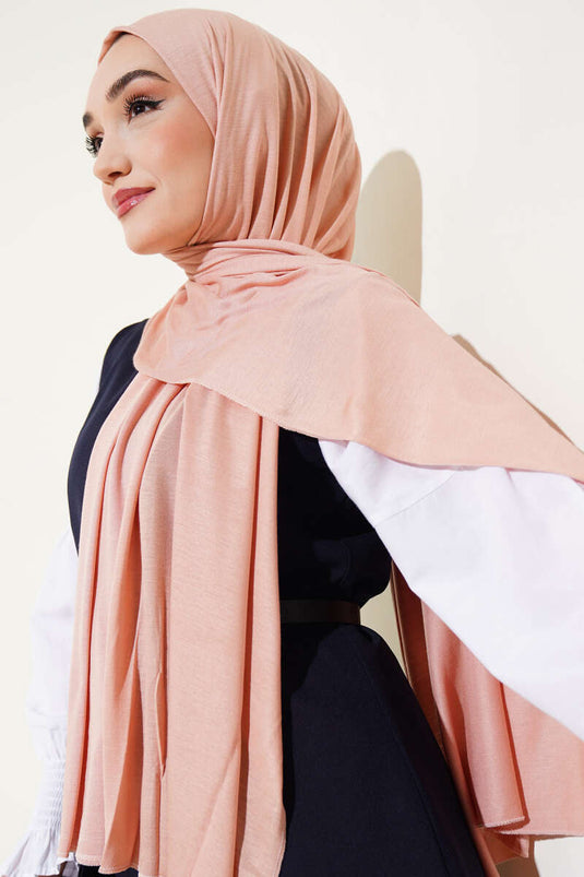 Classic Combed Cotton Shawl Salmon