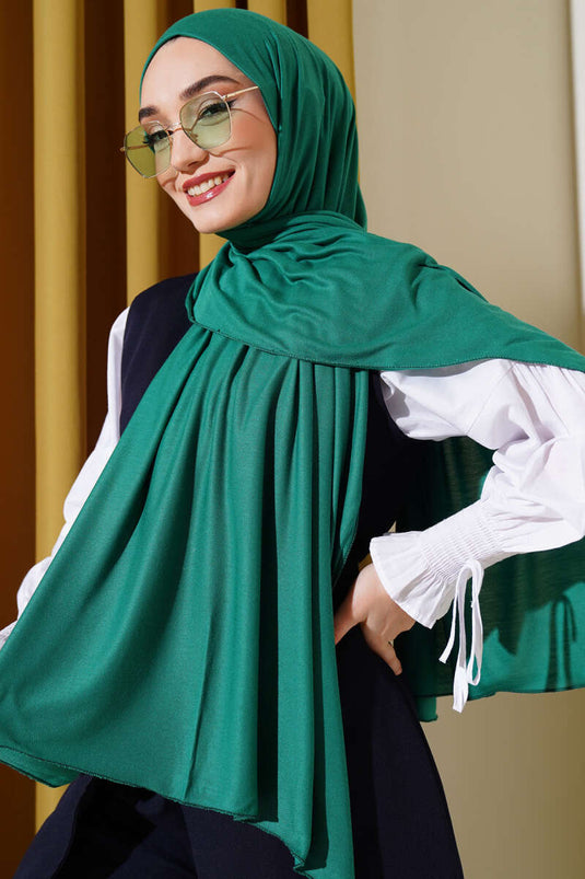 Classic Combed Cotton Shawl Green