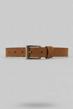 Ceinture classique à boucle en daim noisette