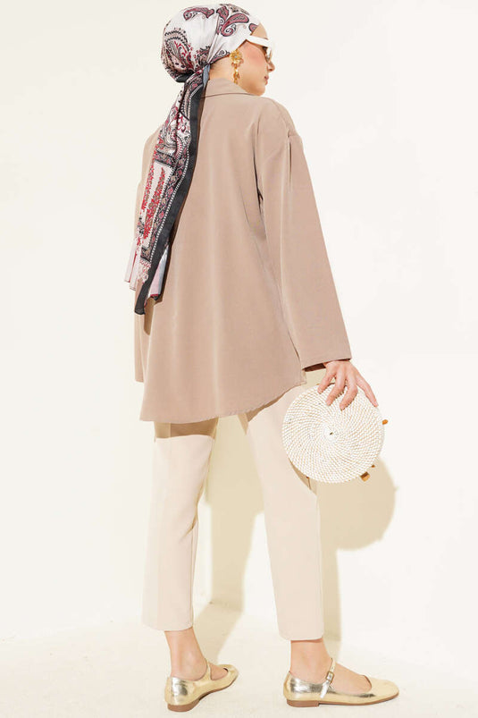 Classic Collar Tied Kimono Mink