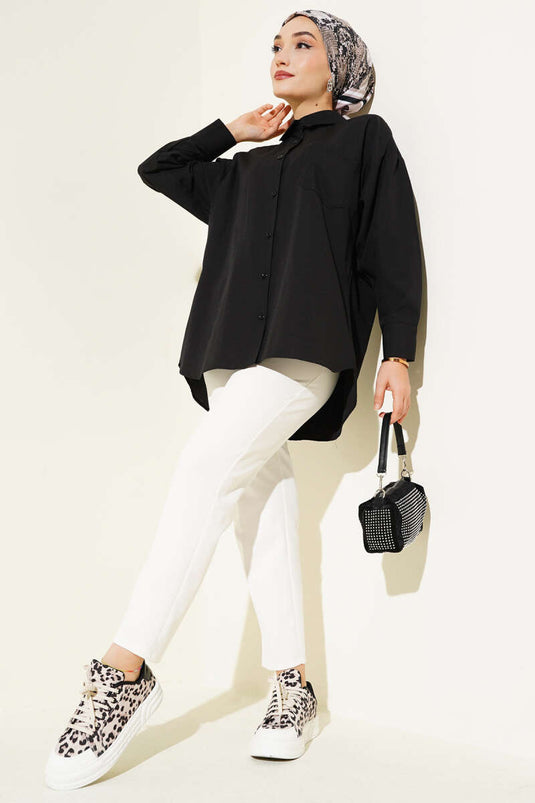 Classic Collar Pocket Shirt Black