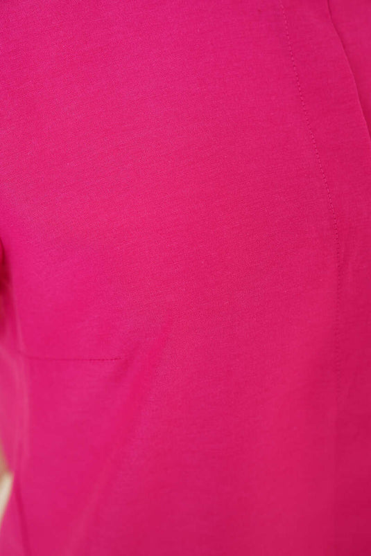 Chemise Fuchsia Coupe Ovale à Col Classique