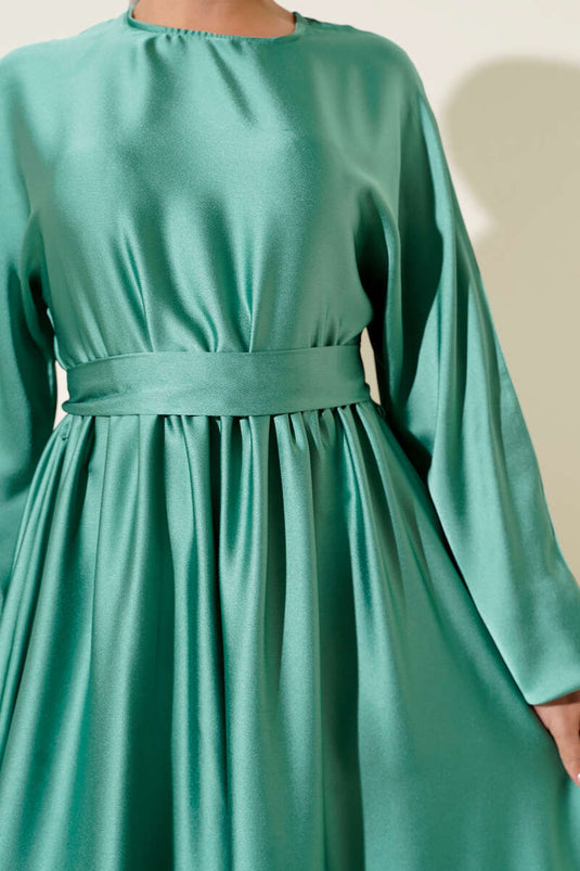 Flared Elastic Waist Dress Evening Dress Mint