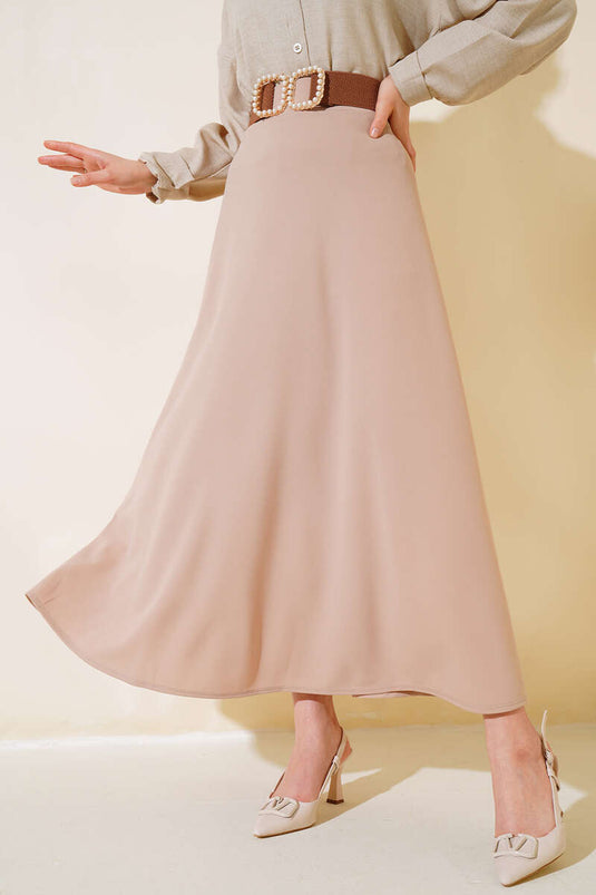 Flared Bell Skirt Latte