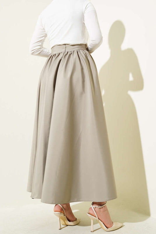 Cloche Taffeta Skirt Sand Beige