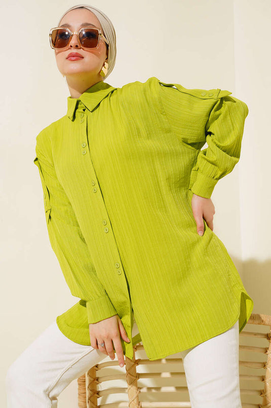 Collared Shirt Oil Green