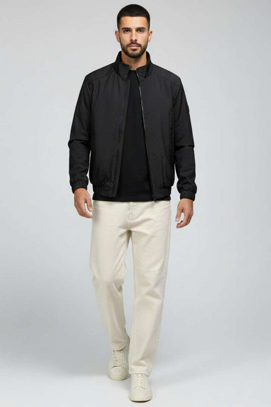 Kol Armalı Erkek Mont Siyah