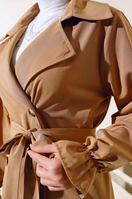 All Buttoned Trench Coat Camel