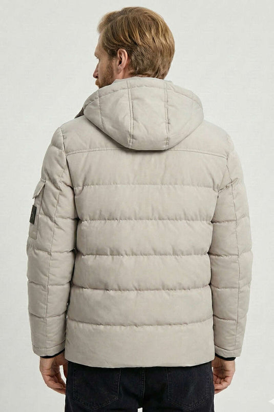 Veste à capuche pour homme avec poches à rabat Kol Taş