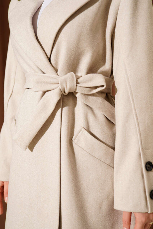 Cashmere Coat with Cufflinks and Belt