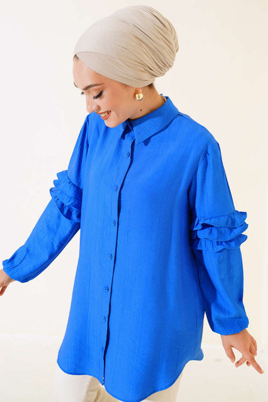 All Whirl Detail Shirt Royal Blue