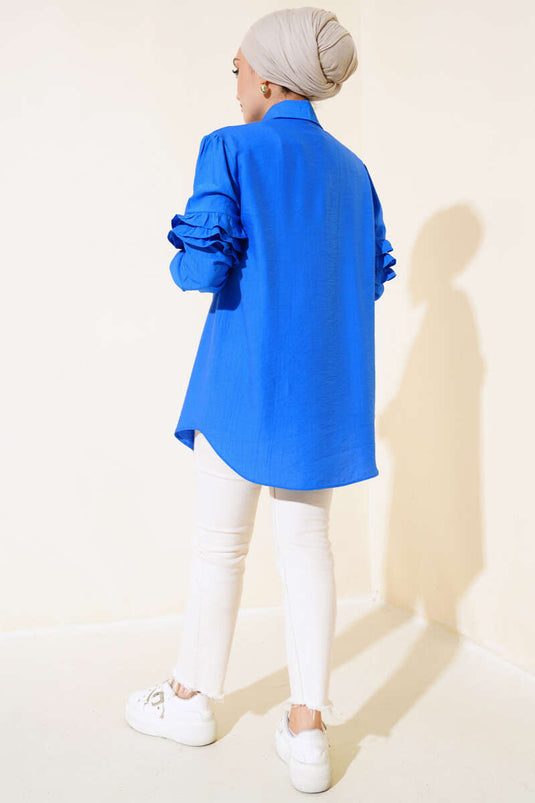 All Whirl Detail Shirt Royal Blue