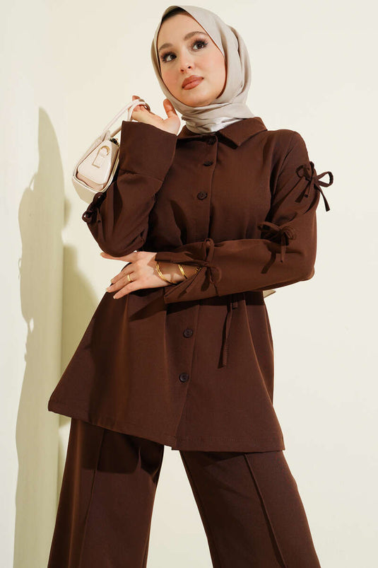 Kol Fiyonk Detail Doppel Zweiteiler Braun