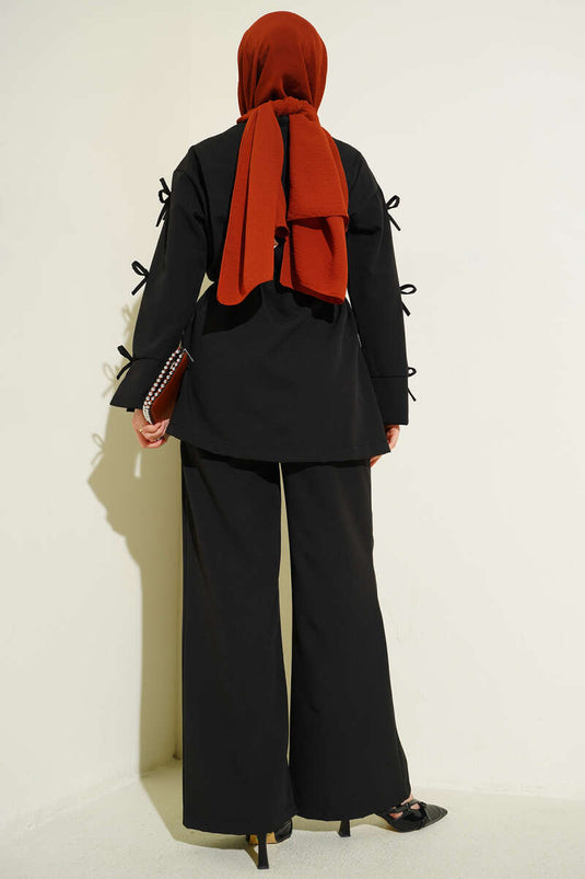 Kol Fiyonk Detail Doppel Zweiteiler Schwarz