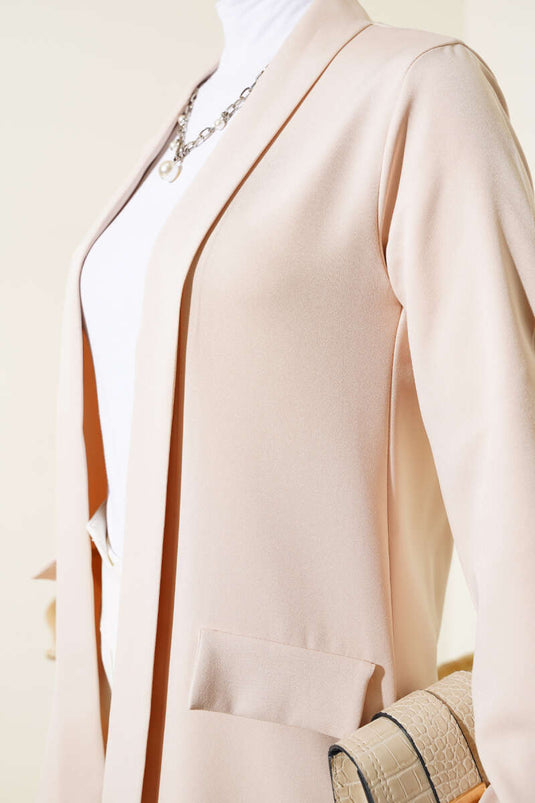 Veste pliée à manches longues beige