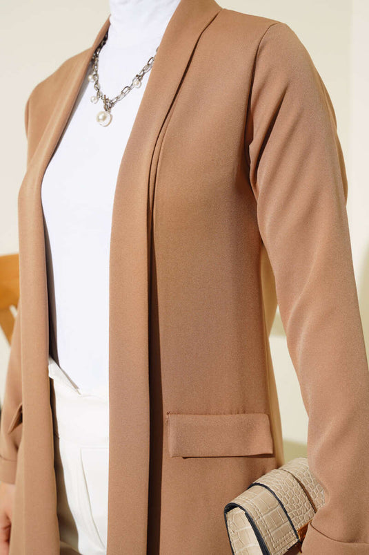 Long Sleeve Folded Jacket Latte