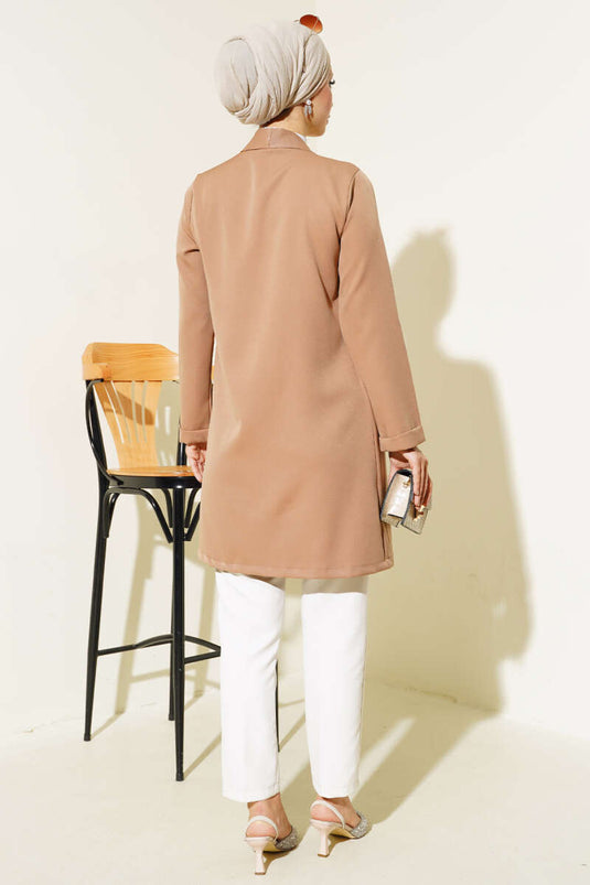 Long Sleeve Folded Jacket Latte