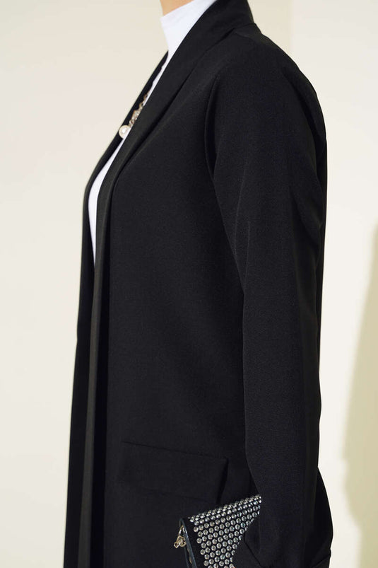 Long Sleeve Folded Jacket Black