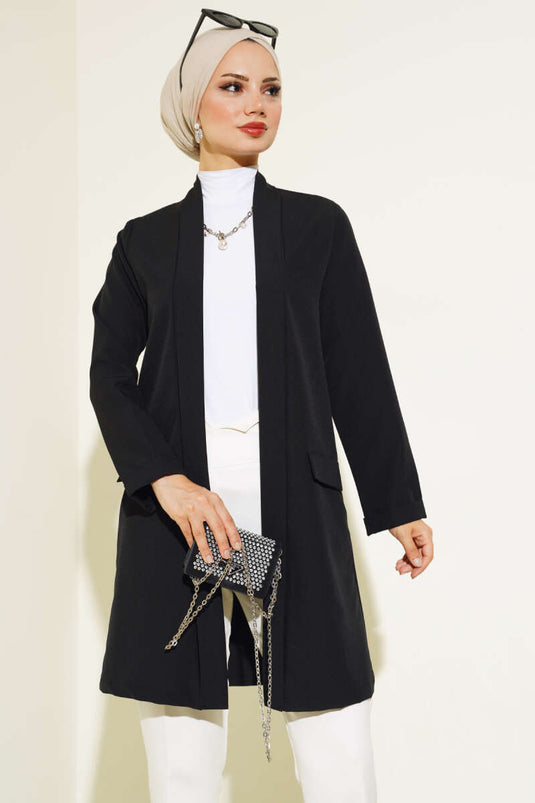 Long Sleeve Folded Jacket Black