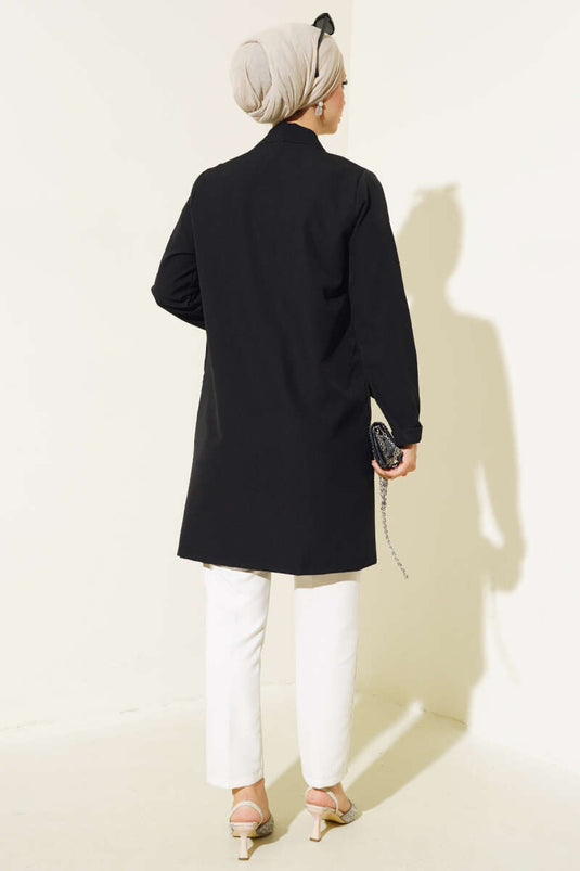 Long Sleeve Folded Jacket Black