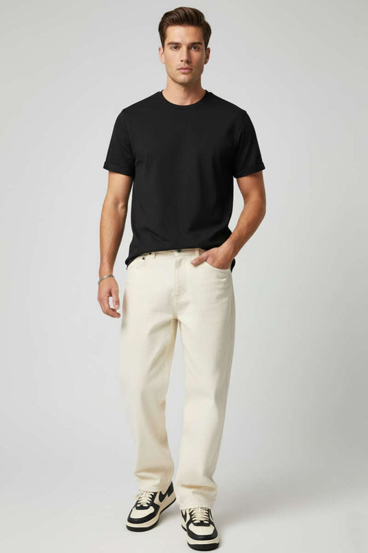 T-shirt basique homme à manches longues noir