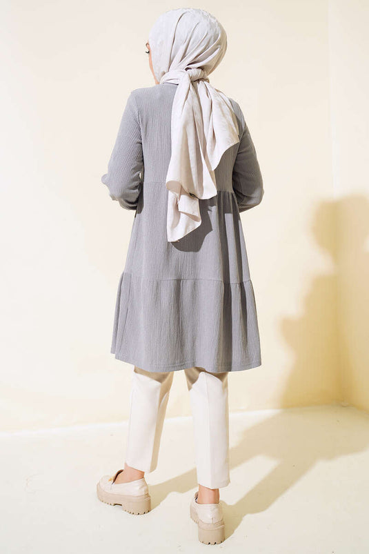 Kol Lastikli Tunik Gri