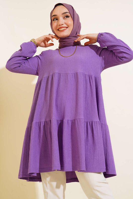 Kol Lastikli Tunik Lila