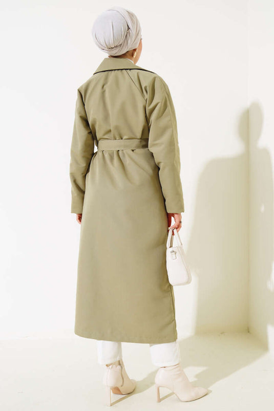 All Header Epaulette Trench Coat Khaki