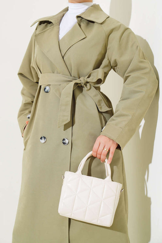 All Header Epaulette Trench Coat Khaki