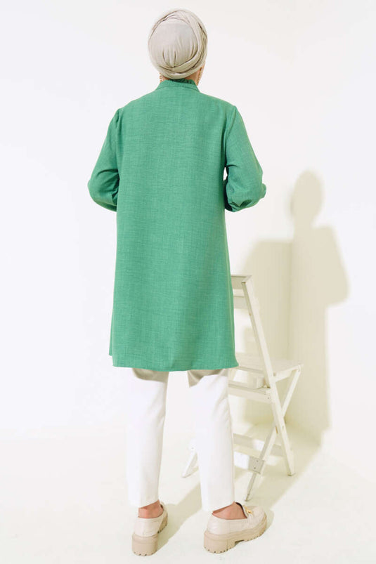 Chemise Benetton avec détails volants sur les manches et le col