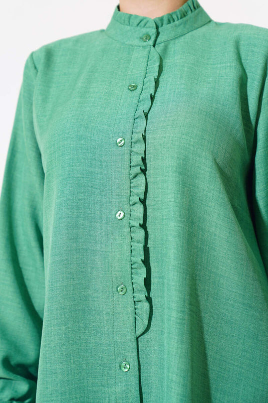 Chemise Benetton avec détails volants sur les manches et le col