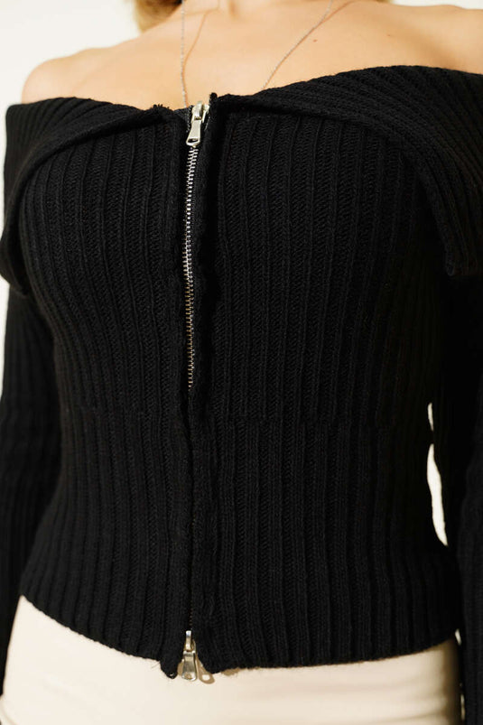 Cardigan senza maniche in maglia, nero