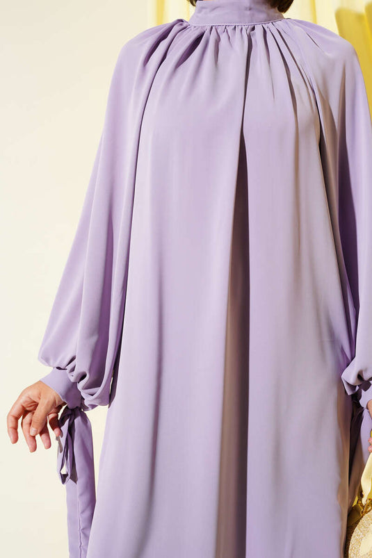 Two Piece Set with Tied Sleeves, Lilac