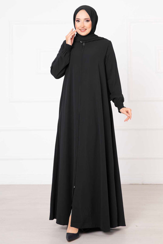 Sleeved Gipeli Mevlana Abaya Anthracite