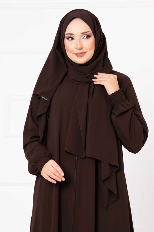 Abaya Mevlana marron avec manches Gipel