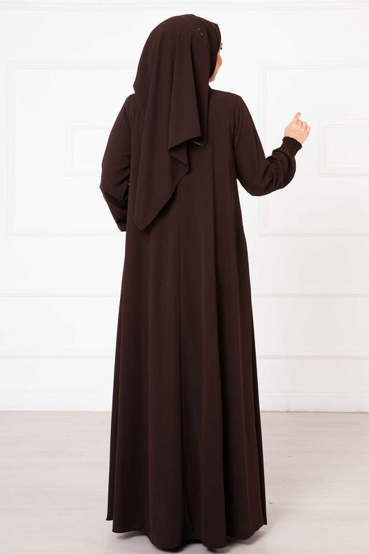 Abaya Mevlana marron avec manches Gipel