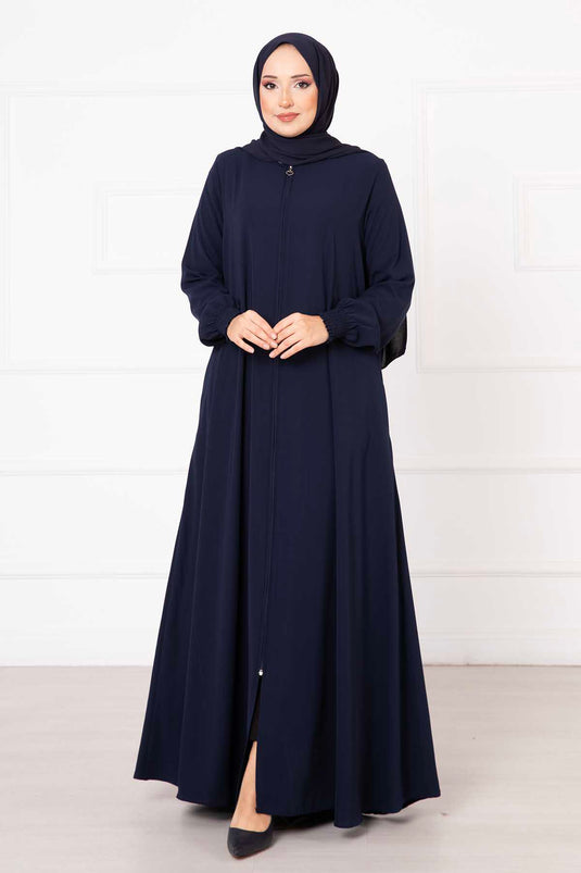 Abaya Mevlana à manches Gipel bleu marine