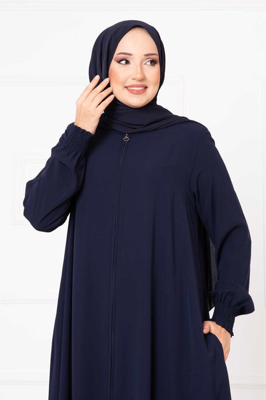 Abaya Mevlana à manches Gipel bleu marine