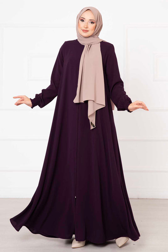 Abaya Mevlana violette avec manches Gipel