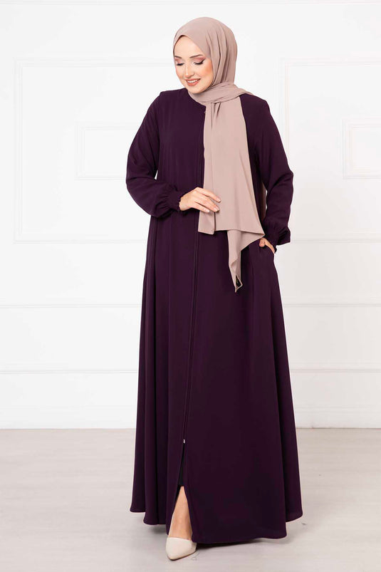 Abaya Mevlana violette avec manches Gipel