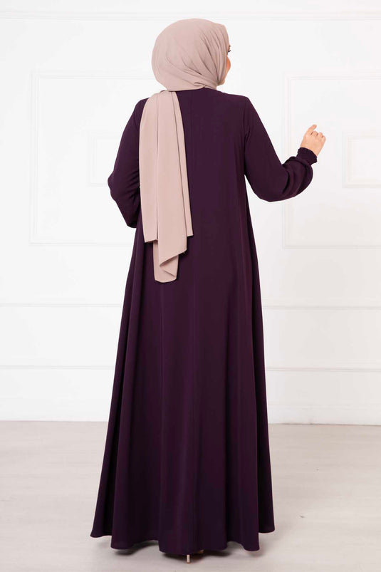 Abaya Mevlana violette avec manches Gipel