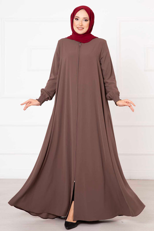 Mevlana Abaya in visone con maniche Gipel