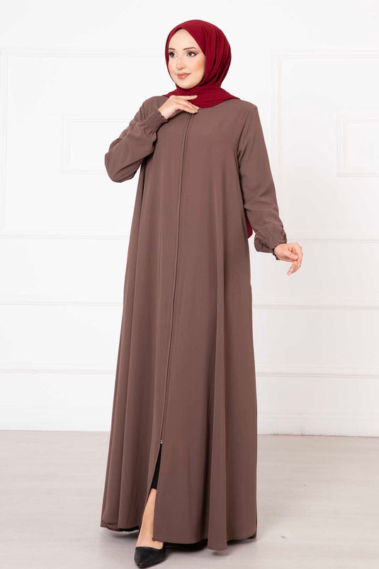 Mevlana Abaya in visone con maniche Gipel